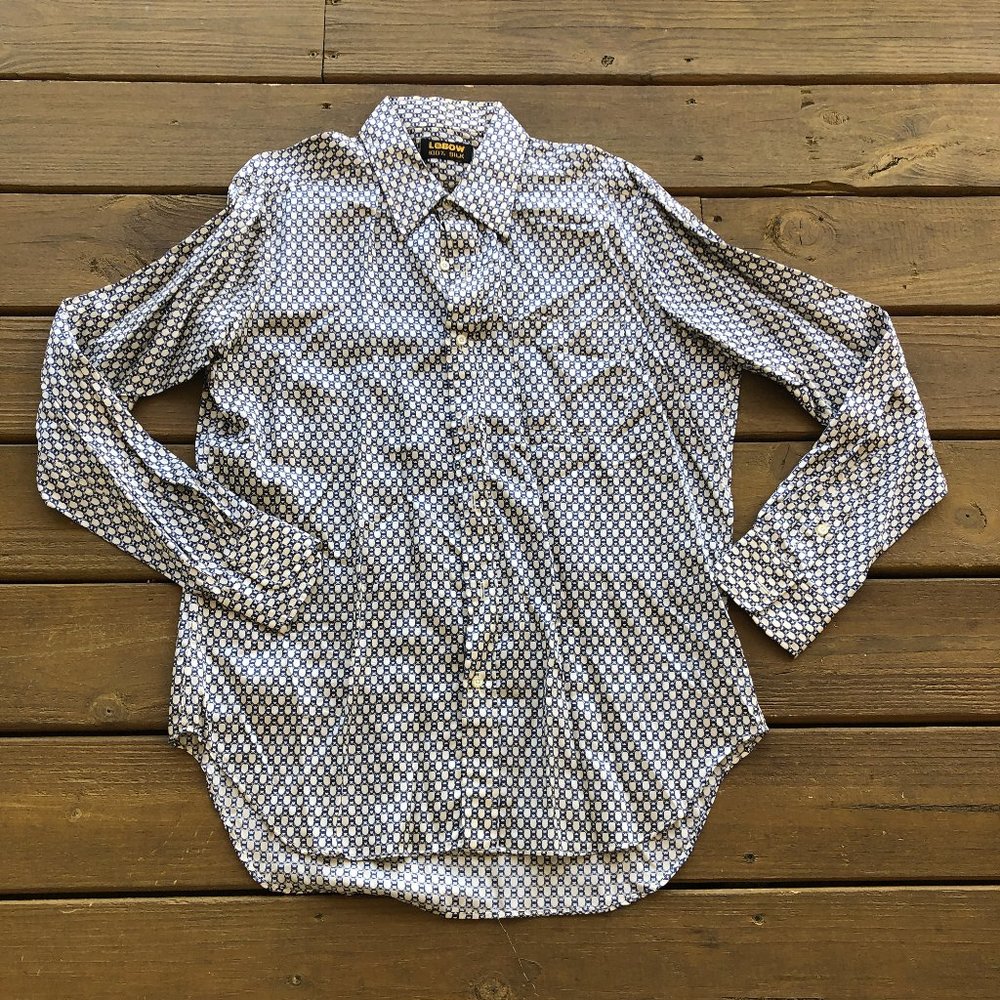 Vintage Lebow Men's 100% Silk Button-Up Shirt